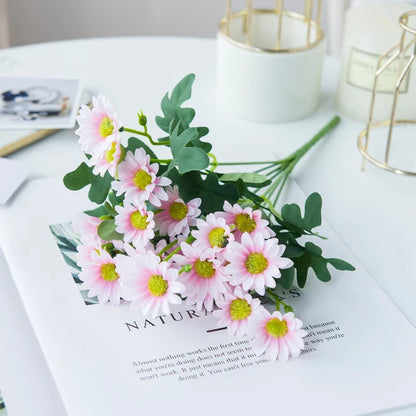 21-Head Artificial Daisy Bouquet - Silk Autumn Flowers for Home, Wedding & Party Decor