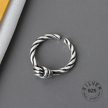 925 Sterling Silver Women’s Open Wave Ring – Irregular Wide Noodle Design Gift
