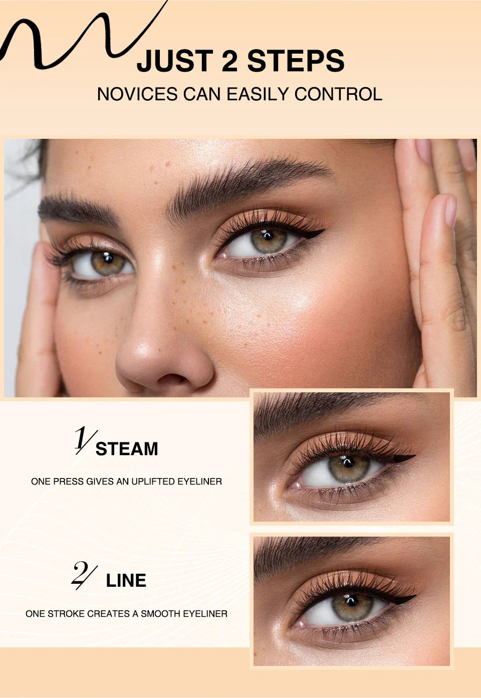 O.TWO.O Black Liquid Eyeliner Pen – Double-Ended Waterproof Fast-Dry Eye Liner for Women