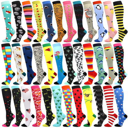 Compression Support Socks for Men & Women – Running Nursing Stockings for Edema, Varicose Veins & Blood Circulation Sports Wear