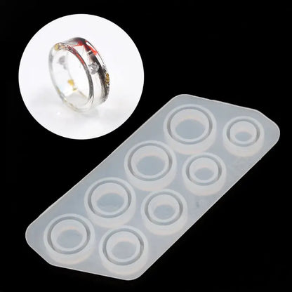 8-Piece Silicone Ring Mold Set - Assorted US Sizes 5-12 for Resin Jewelry Casting & DIY Crafts