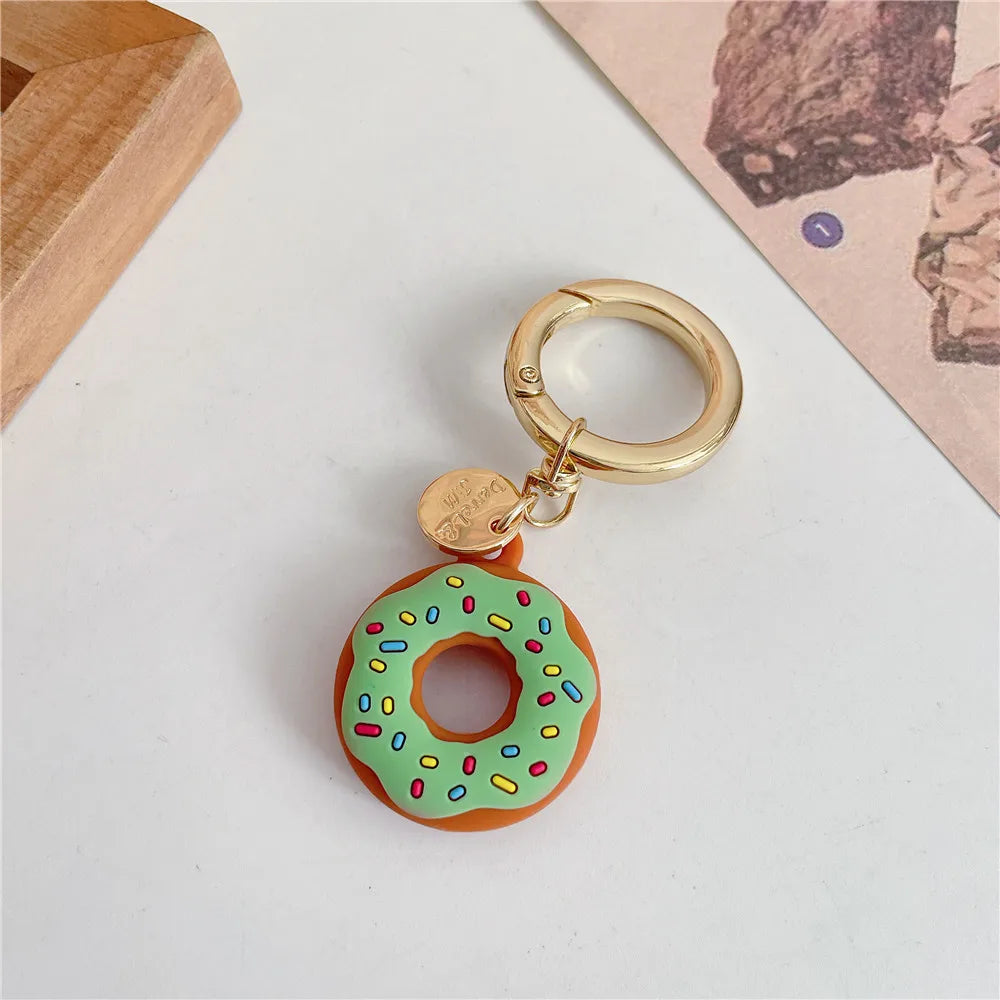 Cartoon Donut Silicone Case for Apple AirTag – Cute Protective GPS Tracker Cover for Dog Collar