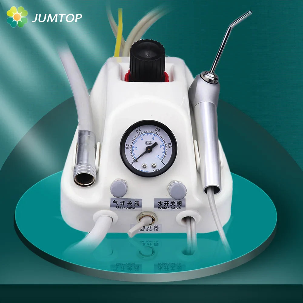 Portable Dental Turbine Unit – Works with Air Compressor, 3-Way Syringe, 2/4 Holes, Teeth Whitening Dentistry Equipment