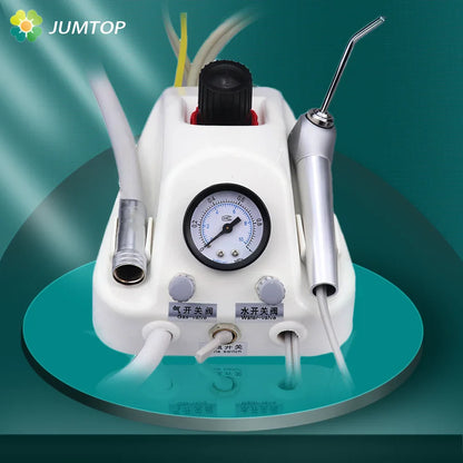 Portable Dental Turbine Unit – Works with Air Compressor, 3-Way Syringe, 2/4 Holes, Teeth Whitening Dentistry Equipment