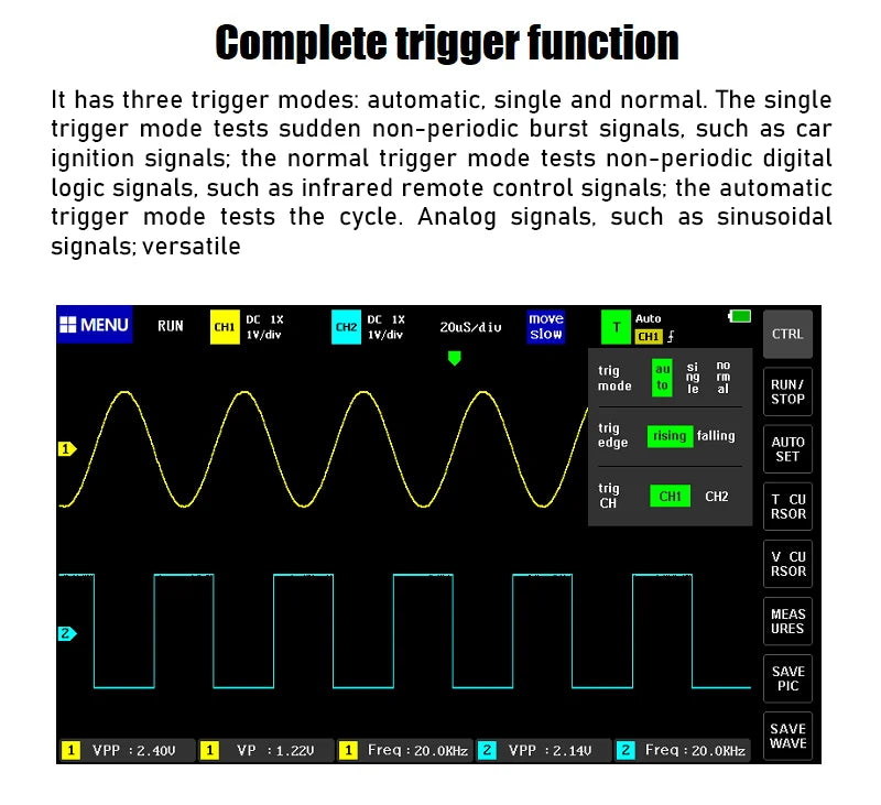 FNIRSI-1013D Digital Tablet Oscilloscope | Dual Channel 100MHz Bandwidth, 1GS/s Sampling Rate | 7" Mini Touchscreen Scope