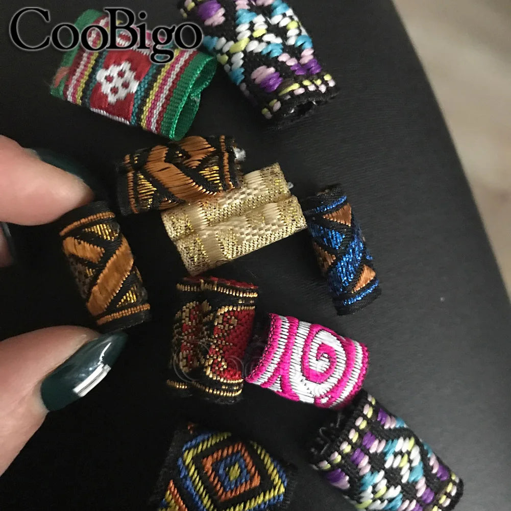 Braid Hair Rings & Tubes — Hip-Hop Dreadlock Beads, Embroidery Fabric Clips, Cuffs & Hair Decor DIY Craft Supplies by CooBigo