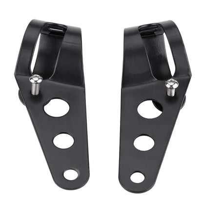 Universal Motorcycle Headlight Mount Bracket – Adjustable Fork Clamp Holder for Chopper & Motor Forks 27-48mm
