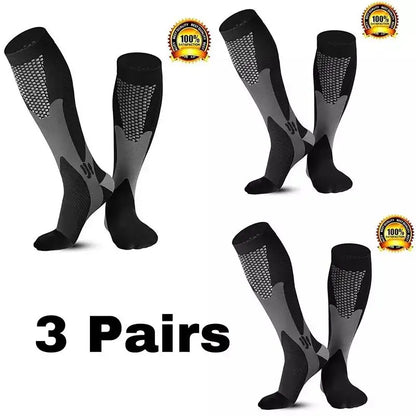 Men's Compression Sports Socks - Running, Cycling, Nursing, Varicose Veins Support, Outdoor Hiking Socks