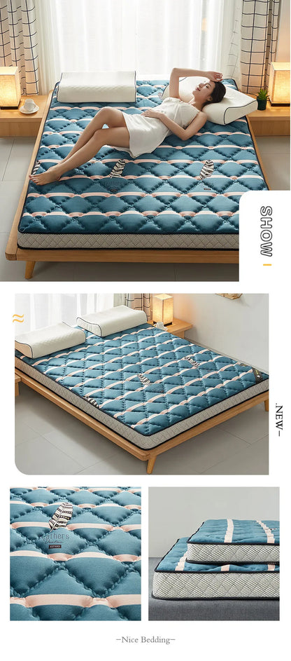 6/10cm Thai Natural Latex Floor Mattress – Foldable Tatami Mat with 95D Filling & Cotton Cover, Slow Rebound Comfort