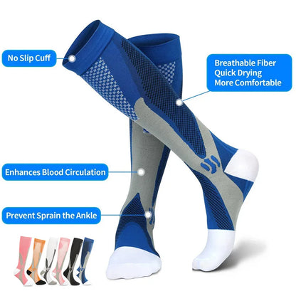 Compression Socks for Varicose Veins, Diabetics, and Sports – Nursing, Cycling, Running, Hiking Gift for Men