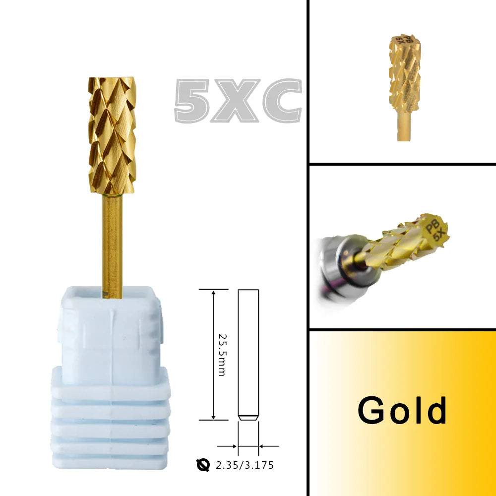 RolinStar 5.35 Small Barrel Silver Tungsten Steel Carbide Nail Drill Bits – Milling Cutter German Accessories