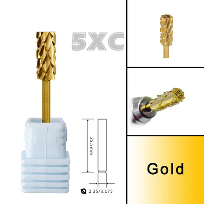 RolinStar 5.35 Small Barrel Silver Tungsten Steel Carbide Nail Drill Bits – Milling Cutter German Accessories