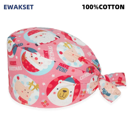 Unisex Soft Scrub Cap – Cartoon Print Surgical Hat for Men and Women, Operating Room Nursing Accessories