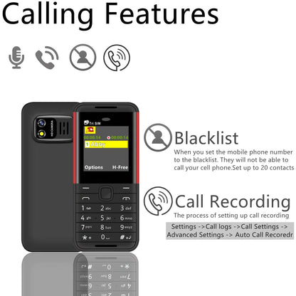 SERVO BM5310 Mini Mobile Phone — 3 SIM, 3-Standby, Auto Call Recorder, Bluetooth, Speed Dial, Magic Voice, 1.3" Display