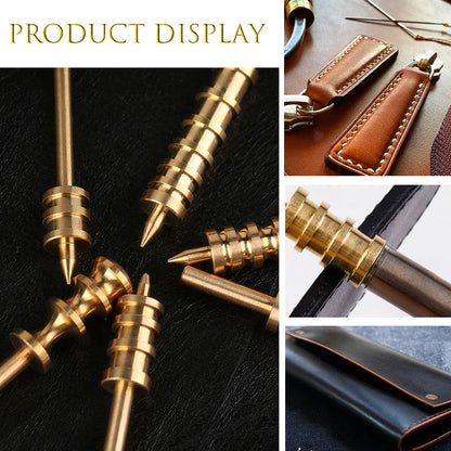 LMDZ Leather Burnisher – Pointed & Flat Tip Edge Tool for Slicking & Burnishing Brass Leathercraft