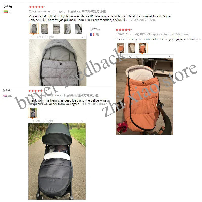 Universal Stroller Footmuff – Windproof, Waterproof & Thermal Warm, Compatible with YOYO & Bugaboo Strollers