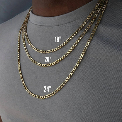 Fashion Classic Figaro Chain Necklace - Stainless Steel Long Chain for Men and Women