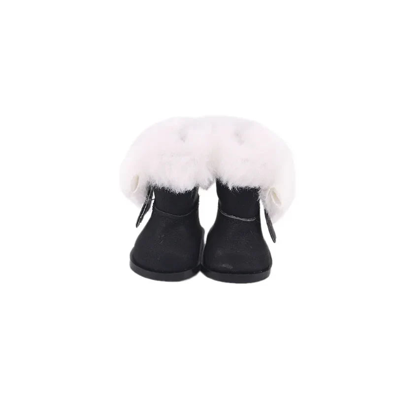 5CM Doll Snow Boots – Pop Plush Canvas Shoes for 14.5" Dolls, 32-36CM Paola Reina & 20CM Cotton Dolls Accessories