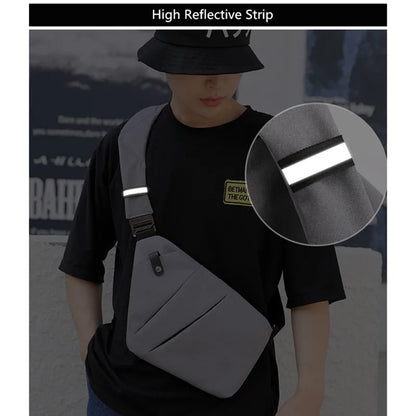 Ultra-Thin Anti-Theft Chest Bag for Men | Crossbody Sling Bag for Travel & Sports | Fengdong Mini Shoulder Bag