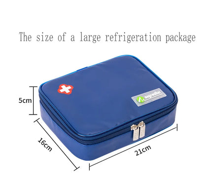 Mega Insulin Cooler Box – Portable Medium-Sized Insulated Travel Case for Diabetics with Nylon Fabric & Aluminum Foil Lining