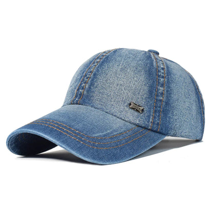 Vintage Washed Cotton Baseball Cap – Adjustable Denim Dad Hat for Men & Women, Low Profile Trucker Style