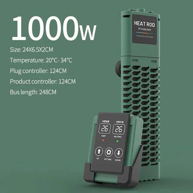 New Aquarium Submersible Heater – LCD Display, Adjustable Water Heating Rod, Auto Constant Temperature