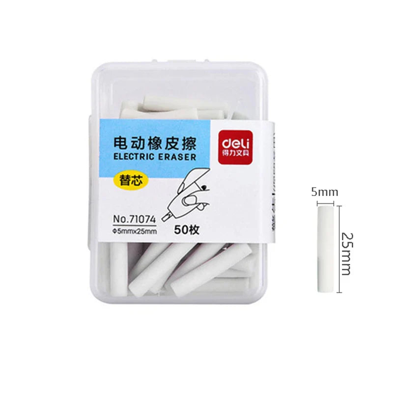 Deli Electric Eraser with Refills – 2.5/5mm Kawaii Kneaded Erasers for Pencils, Office, School & Art Supplies