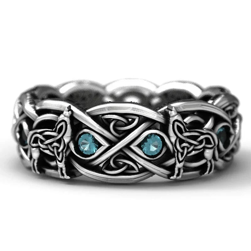 Huitan Viking Nordic Mythology Giant Wolf Ring – Defense Totem, Hip Hop Rock Fashion Unisex Punk Jewelry Gift