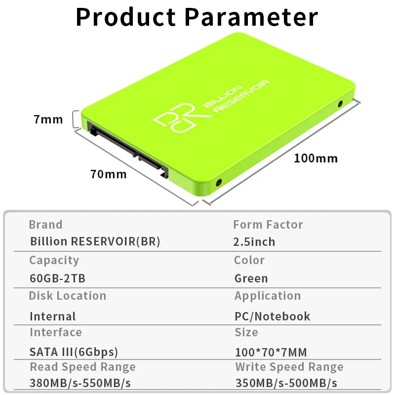 BR 2.5" SATA3 Internal SSD – 128GB to 2TB Solid State Drive for Laptop & Desktop PC