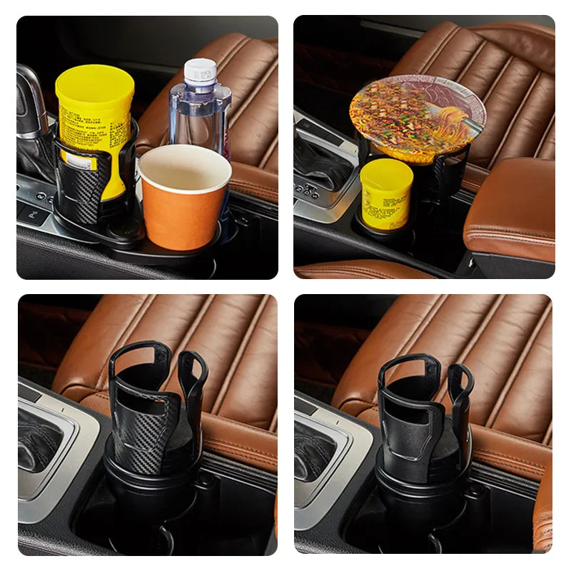 SEAMETAL 2-in-1 Car Cup Holder Expander : 360 Degree Adjustable Base Drink Holder - Anti-Shake Stable Auto Bottle Organizer