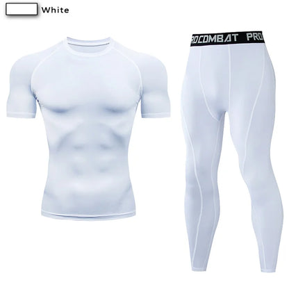 2-Piece Men’s Compression Sportswear Set — Gym, Yoga, Workout & Jogging Tracksuit