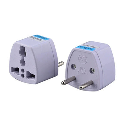 1PC Universal US UK AU to EU Plug Travel Wall AC Power Charger Outlet Adapter Converter: 2 Round Pin Socket