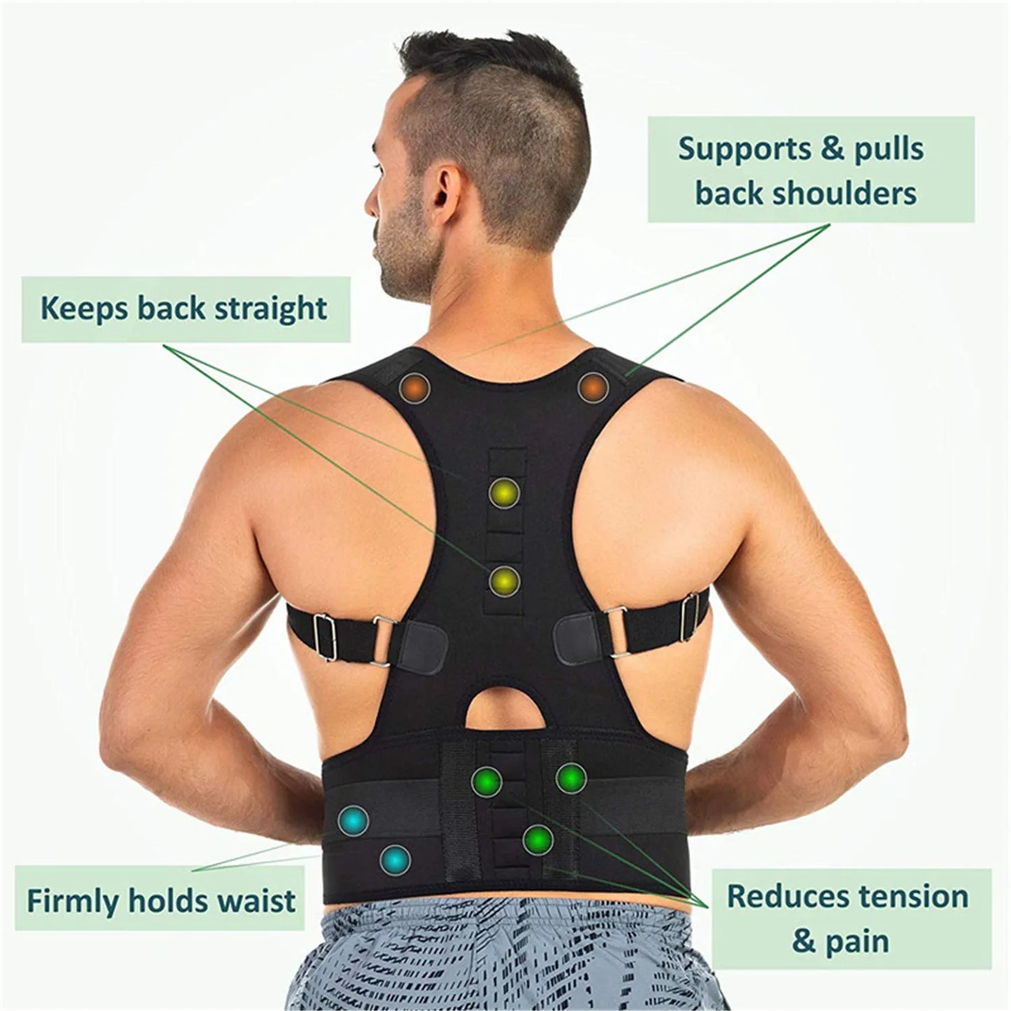 Back Waist Posture Corrector — Adjustable Lumbar Brace & Spine Support Vest for Adults | Comfortable Back Pain Relief Trainer