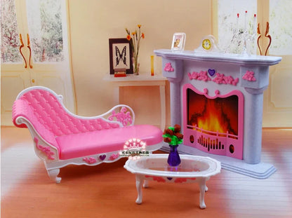 Barbie Doll Furniture Set – Miniature Playhouse Accessories for Fashion Dolls