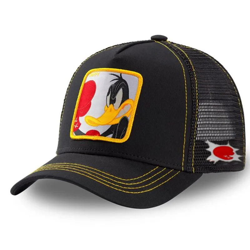 Anime Cartoon Baseball Cap - Unisex Embroidered Patch Trucker Hat for Men & Women Casual Streetwear Style