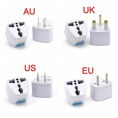 1PC Universal US UK AU to EU Plug Travel Wall AC Power Charger Outlet Adapter Converter: 2 Round Pin Socket