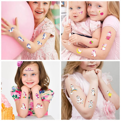 10 Sheets of Cute Cartoon Unicorn Temporary Tattoo Stickers for Kids - Perfect for Baby Showers and Mermaid-themed Parties!
