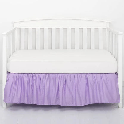 Premium Crib Bed Skirt with White Sheet – 4-Sided Pleated Ruffle Nursery Bedding for Baby Boys & Girls Toddler Beds