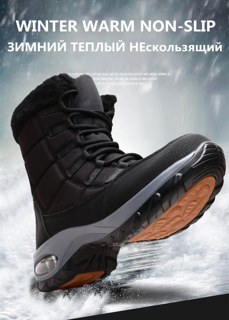 Women’s Waterproof Winter Snow Boots – Warm Plush Fur, Non-Slip Outdoor Platform Ankle Boots