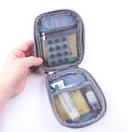 Mini Portable Medicine Storage Bag — Travel First Aid Organizer for Camping, Emergency, and Survival, Pill Case