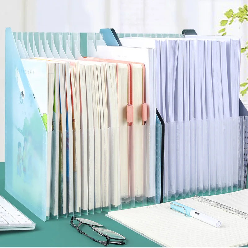 Multi-Layer A4 Standing Paper Bag – Vertical Desk Organizer & Portable File Folder for Office & School