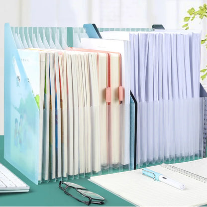 Multi-Layer A4 Standing Paper Bag – Vertical Desk Organizer & Portable File Folder for Office & School