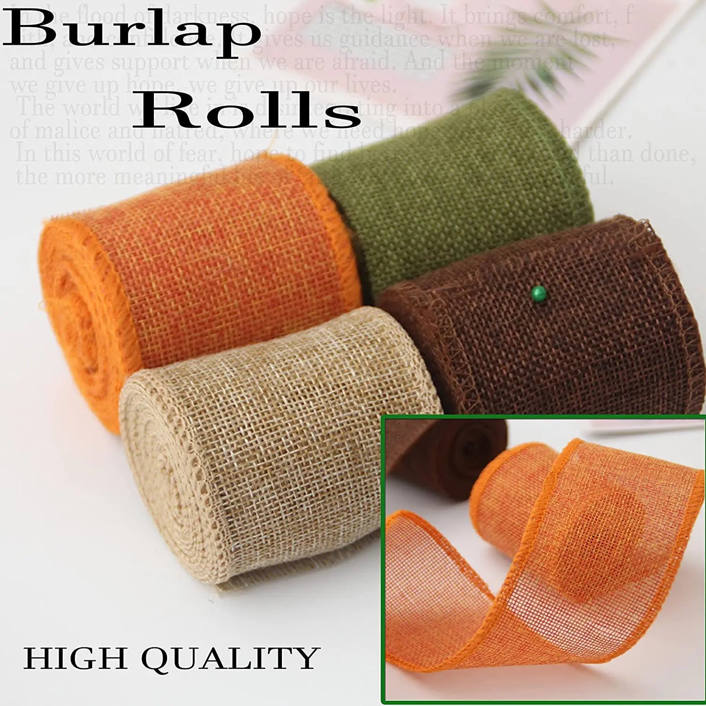 3M/Roll Burlap Wired Ribbon Rolls - 60mm Width Wrapping Burlap Ribbon for DIY Christmas Crafts, Decorations, and Weddings