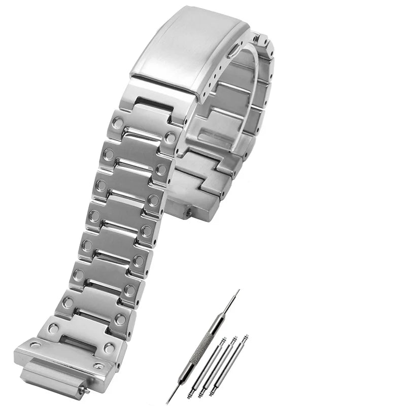 V4.0 Stainless Steel Watch Band & Bezel Kit - Metal Case Strap Replacement for Casio G-Shock DW5600 GW-B5600 DW-5030 Series