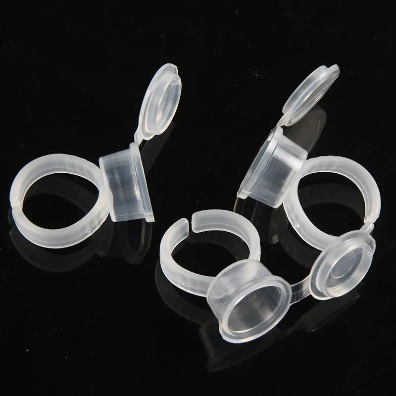 50pcs Disposable Tattoo Ink Ring Cups — Microblading & Permanent Makeup Pigment Tool Accessories