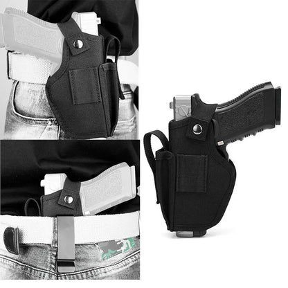 Tactical Universal Gun Holster - Left/Right Hand Waist Concealed Carry for Glock 17/19, Beretta M9, 1911, P226, 9mm Mag Pouch