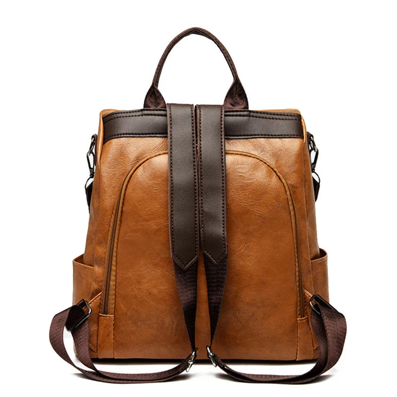 Fashion Anti-Theft Women's Backpack - High-Quality PU Leather, Large Capacity, Travel Shoulder Handbag