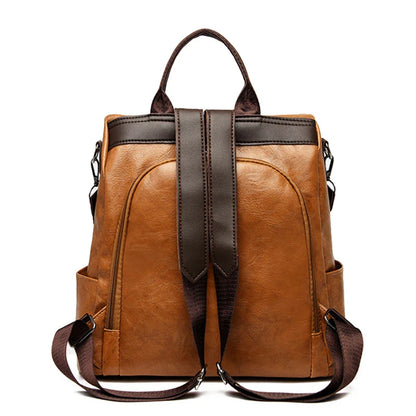 Fashion Anti-Theft Women's Backpack - High-Quality PU Leather, Large Capacity, Travel Shoulder Handbag