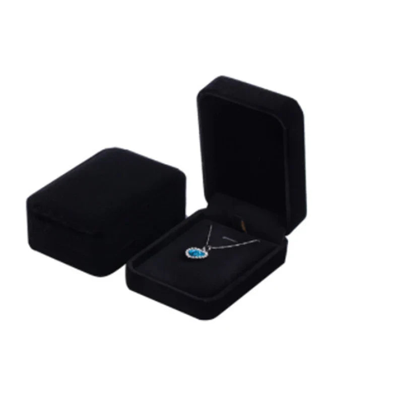 Red Velvet Wedding Jewelry Storage Box – Ring, Earrings, Necklace & Bracelet Organizer Gift Case