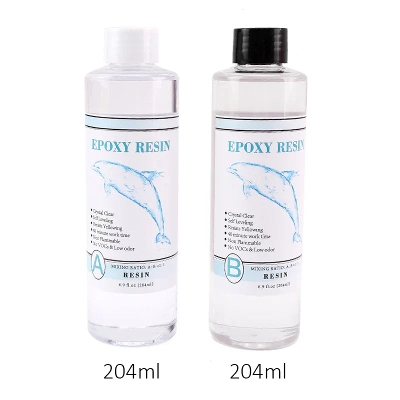 1:1 Clear Epoxy Resin Kit – Crystal Clear 2-Part Casting Resin Set with Measuring Cups, Stir Stick & Silicone Gloves for Art & DIY Crafts